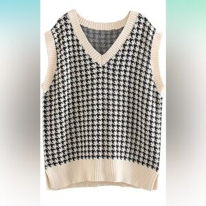 Houndstooth sweater vest
